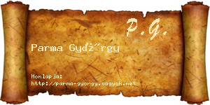 Parma György névjegykártya